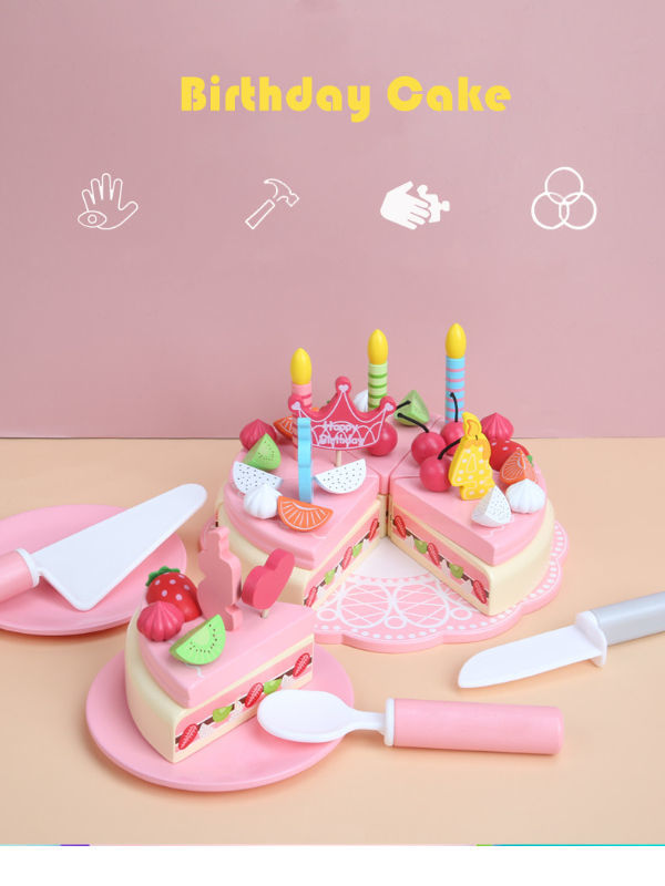 Compre Pastel De Madera Con Fresas Y Crema, Pastel Doble Para