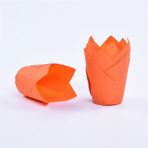Tulip Muffin Copa Liner molde soporte herramienta papel envoltorio marrón natural rojo negro rosa amarillo