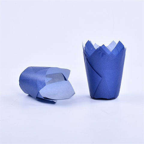 Tulip Muffin Copa Liner molde soporte herramienta papel envoltorio marrón natural rojo negro rosa amarillo