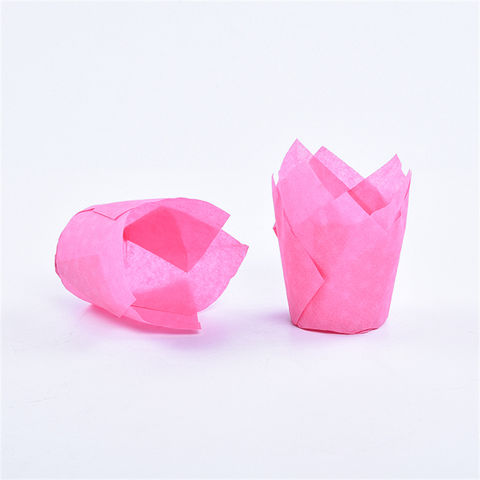 Tulip Muffin Copa Liner molde soporte herramienta papel envoltorio marrón natural rojo negro rosa amarillo