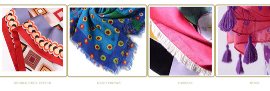 Newest ladies custom design print silk square scarf supplier