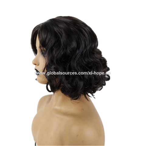 Wholesales Human Hair Wig Wavy Hair Loose Wave Wine Red