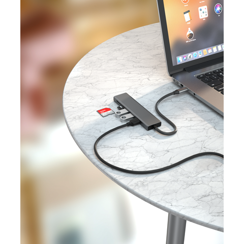Hub USB Type C vers 3 ports Répartiteur USB avec lecteur de carte Tf pour  Macbook Pro imac Pc ordinateur portable notebook