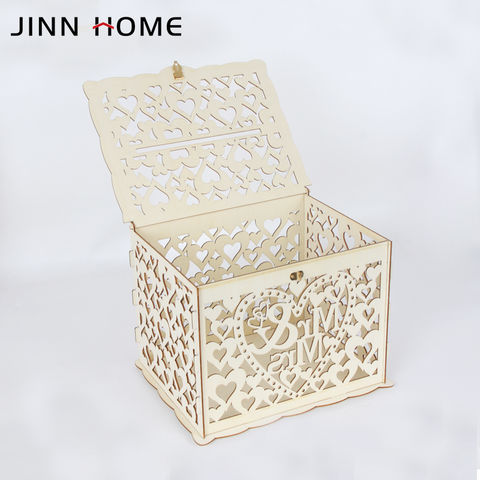 10 Styles Rustic Wooden Wedding Card Box Wedding Money Box DIY Card Box  with Lock and Card Sign for Reception Wedding Anniversary Baby Shower  Birthday Graduation Party Decorations