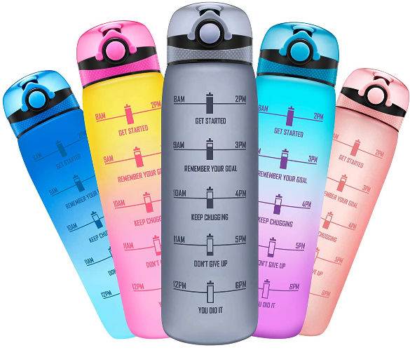 Personalized BPA Free Plastic 32oz Motivational Fitness Sports 