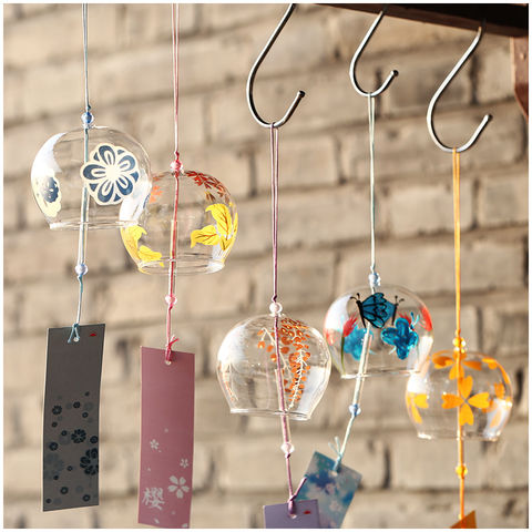 Carillon éolien en verre japonais cloche ornement de jardin cadeau