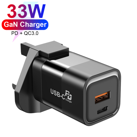 Compre 33w Gan Pd Cargador Usb C Gan Cargador Mini 33w Pd Carga Rápida  Puertos Duales Cargador De Viaje Para Iphone / Android Series y Cargador De  33w de China por 3.2