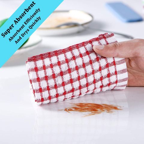 6pcs Beige Waffle Weave Kitchen Cloth, Ultra Soft & Absorbent Dishcloth,  Used For Drying Dishes & Quick-drying Kitchen Towel