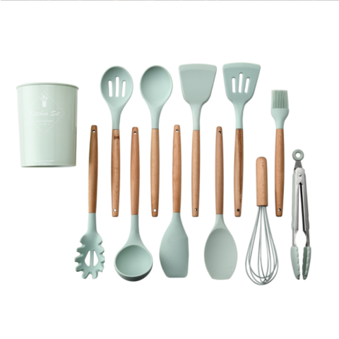 Buy Wholesale China 9/11-pieces Silicone Cooking Utensil Set /wooden  Handle/ Flexible Rubber Silicone Spatula & Kitchen Utensils Set at USD 7.5