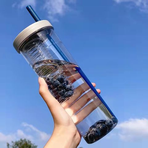 650ml Water Bottle With Straw Outdoor Water Bottle Healthy Plastic Travel  Drinkware Sports Shaker Cute Kids