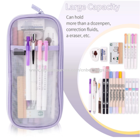 Colorful Candy Clear Pencil Bags Transparent Plastic Pen Case Box Cosmetic  Makeup Zipper Bag Pouch School Office Supply Bags : Non-Brand