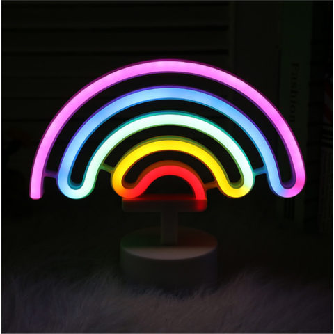 Bedroom Led Decor Led Neon Light Wall Art Sign Rainbow Hanging Night Lamp  Home Party Holiday Decor Xmas Gift