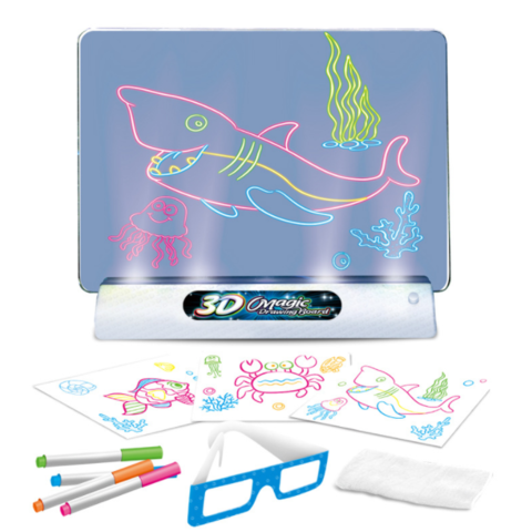 3D Doodle Magic Board,Fluorescent Drawing Tablet for Kids