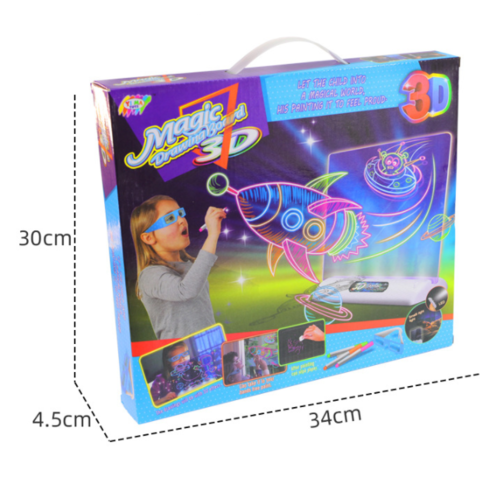 3D Drawing Board Toys Set Colorful Magic Fluorescent Drawing