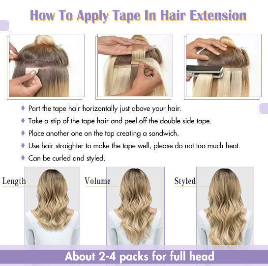 Tape in extensions layout sale