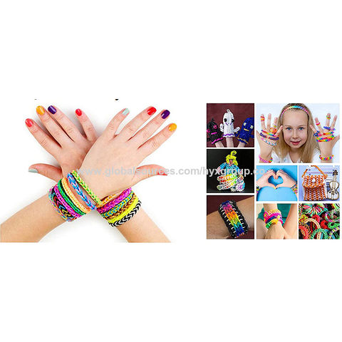 600-1500pcs+ Colorful Loom Bands Set Candy Color Bracelet Making Kit DIY Rubber  Band Woven Bracelet Kit Girls Craft Toys Gifts