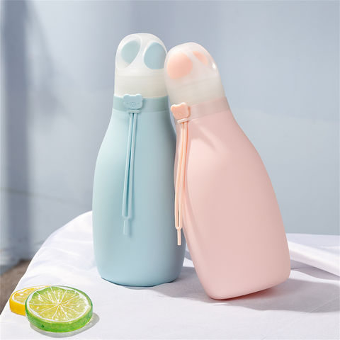 500ml Silicone Foldable Water Bottle 500ml Top Grade Silicone Water Bottles  for Travel Outdoor Sport Drop