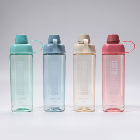 3 in 1 Pcs Set Water Bottle with Time Marker Straw 2000ml+900ml+700ml (Blue)