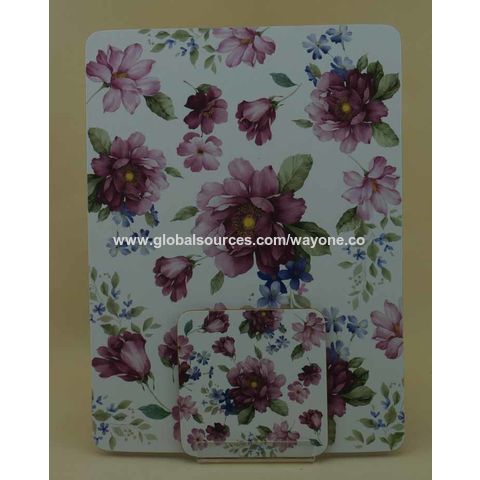 Ensemble de 4 sets de table en liège de 29 cm avec motif floral en PVC, imperméables, plus de tailles et de motifs disponibles, livraison en 20 jours