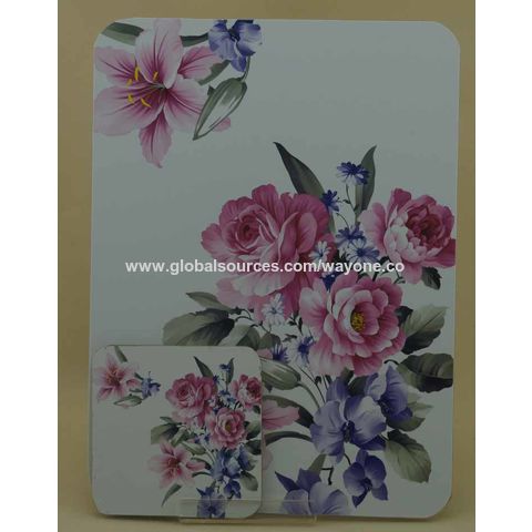 Ensemble de 4 sets de table en liège de 29 cm avec motif floral en PVC, imperméables, plus de tailles et de motifs disponibles, livraison en 20 jours
