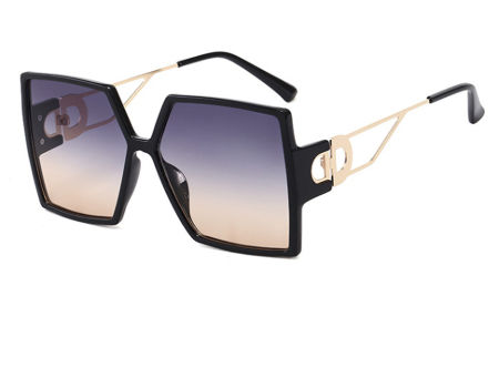 Women Plastic sunglasses Square Fashion 2022 New Sunglasses Personality Big D-shaped Temple summer supplier