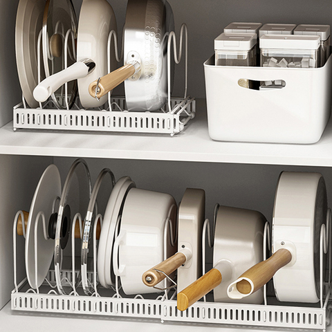 Kitchen Accessories Shelving Home Floor Multilayer Pot Storage Organizer  Rack Under The Sink Cabinet Hanging Wall Pot Shelf