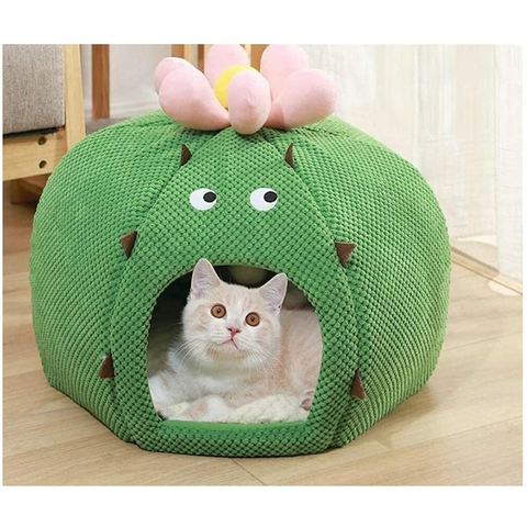 Semi-Enclosed Pet House Tent Christmas Hat Styling Dog Kennel Cat Bed -  China Dog Bed and Cat Bed price