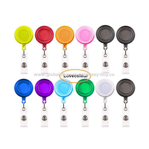 Badge Reel Custom Decorative Retractable Id Card Work Badge Holder Colorful  Plastic Badge Reel - Expore China Wholesale Badge Reel and Easy Pull Button