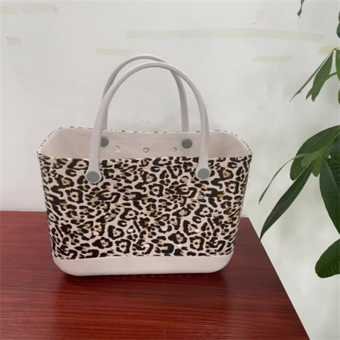 Eva Pink Leopard Silicone Beach Tote Large / Pink Leopard