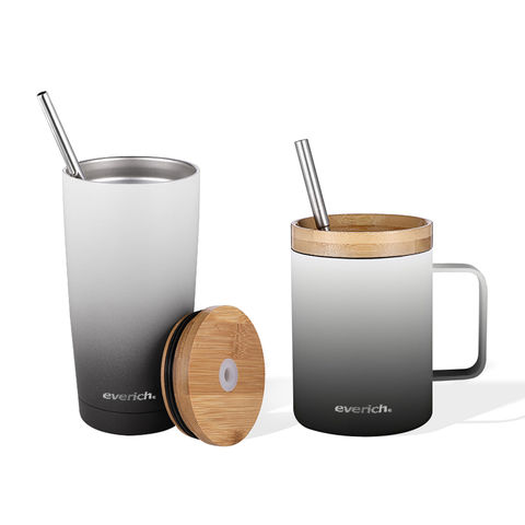 Stainless Steel Double Walled Mugs: 100% BPA Free,15 oz Metal