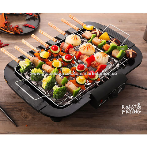 Buy Wholesale China Household Tabletop Grill Electric Griddle Bbq Smokeless  Indoor Electric Grill & Bbq Grill at USD 15