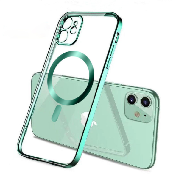 MagSafe Compatible Electroplated Transparent TPU Case for iPhone 15 Pro -  Green - HD Accessory