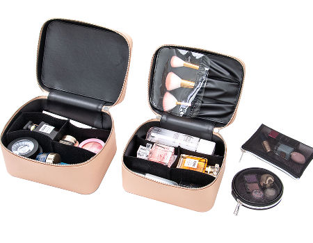 Professional 2 in 1 Large Capacity Travel Organizer Portable Storage Makeup Brushes Toiletry Bag Supplier