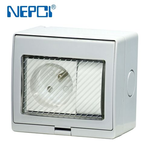 Caixa à prova d'água IP55 com tomada francesa XJY-QB-201-45/33-1 85*70mm, caixa de interruptor elétrico