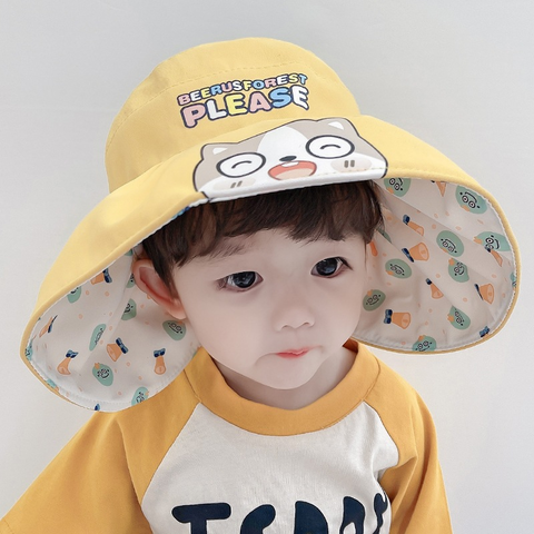 Children'S Fishing Hat For Spring And Autumn, Cartoon Bear Sun Protection  Cap For Boys And Girls, Cute Sunscreen Bucket Hat For Summer