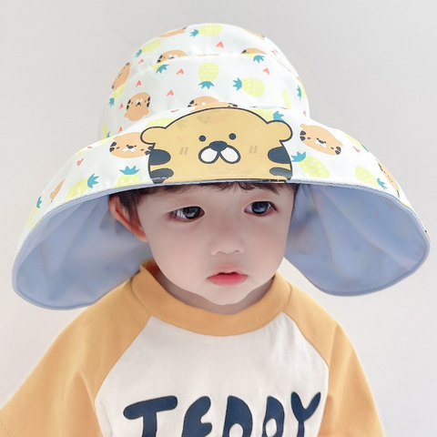 Soft Boys Girls Outdoor Straw Cap Summer Sun Hat Bucket Cap Baby Hat with  Ears