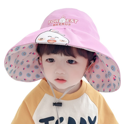 Beach Kids Sun Hat Protection Wide Brim Summer Bucket Hats Cute Fishing  Hats for Girls Boys