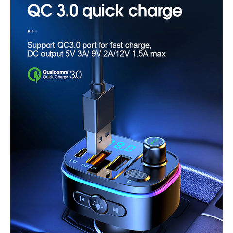 Carregador USB Duplo QC 3.0 de Isqueiro Carro 5V 9V 12V Quick Charge