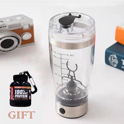 Self mixing mug Electric Protein Shaker Bottle, Protein Shaker Cup, 380ML  High-Torque Battery-Powered Blender Shake Bottle,Portable,Self-Stirring Mug  for Various Powder (White) 