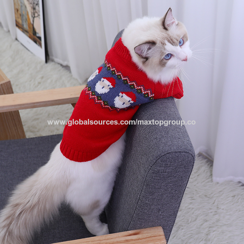 Suéter quente de fibra acrílica para cães pequenos e gatos Teddy para outono e inverno