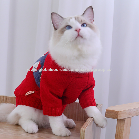 Suéter quente de fibra acrílica para cães pequenos e gatos Teddy para outono e inverno