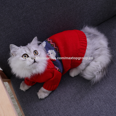 Suéter quente de fibra acrílica para cães pequenos e gatos Teddy para outono e inverno