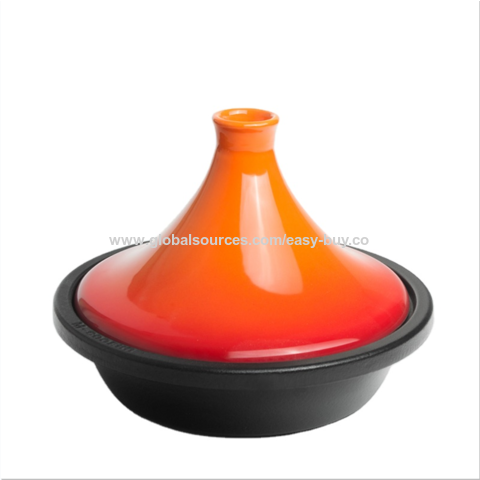 Olla Tajine de Hierro Fundido con Tapa de Cerámica - Olla Marroquí para Cocinar