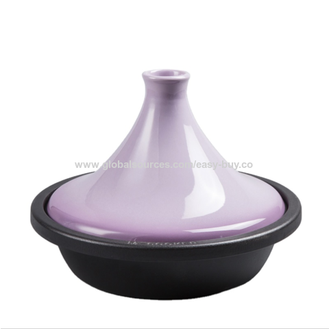 Olla Tajine de Hierro Fundido con Tapa de Cerámica - Olla Marroquí para Cocinar