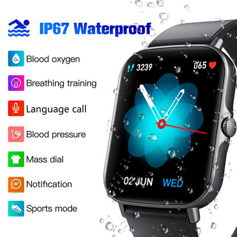 NERUNSA Black 1.69 Inch Color Screen 25 Sport Modes Waterproof Smartwatch