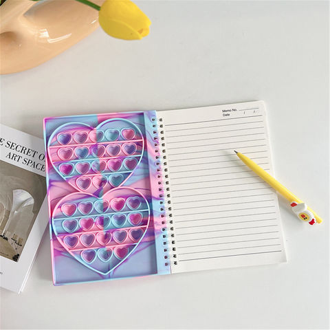Buy Wholesale China Pop It Notebook  Hot Selling Push Bubble Fidget  Toy Cartoon Heart Design Kids Notebook Gift & Pop It Notebook at USD 2.55