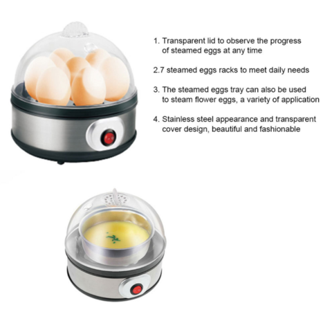 Multifunctional Electric Egg Boiler Cooker 7 Eggs Steamer Poacher