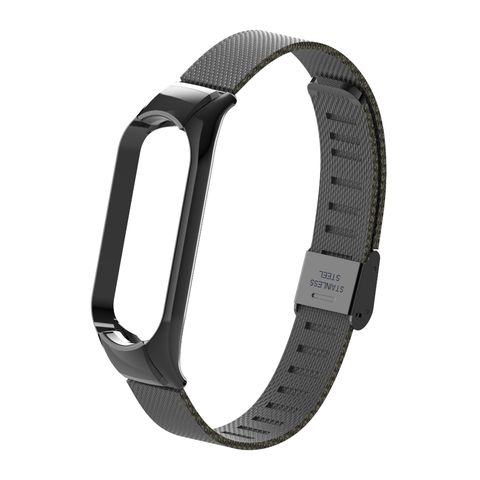 1 correa de metal negro de lujo compatible con Mi Band 6 5 pulsera  inteligente en Miband 6 5 4 3 pulsera de acero inoxidable para Mi Band 6  correa compatible con