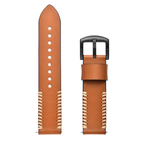 Correa de Reloj de Cuero Genuino con Costuras de 20MM para Huami Amazfit Bip