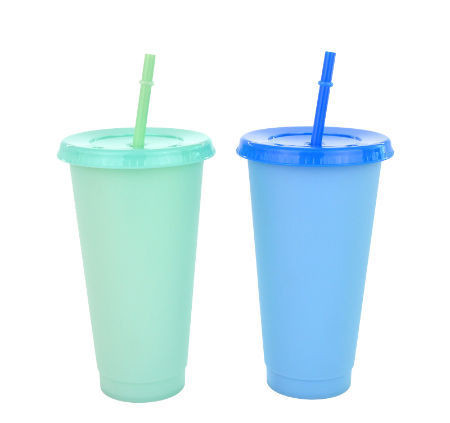 Buy Wholesale China Reusable Plastic Tumblers With Lids & Straws 24oz Large  Color Changing Cups For Adults Kids Party & Color Changing Cup at USD 0.65